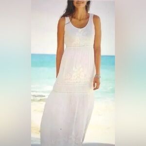 J. Jill White Sleeveless Maxi Dress